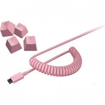 Колпачки и кабель клавиатуры RAZER PBT Keycap + Coiled Cable Upgrade Set, Quartz Pink (US/UK)
